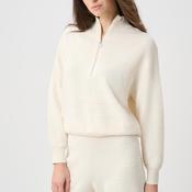 Joseph Ribkoff Textured Half Zip Sweatshirt, Cream image