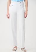 Joseph Ribkoff Button Detail Wide Leg Trousers, White image