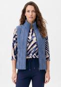 Barbara Lebek Reversible Cable Knit Zip Gilet, Blue image