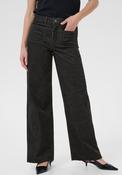 KAFFE Molly Corduroy Flared Leg Trousers, Black Oyster image