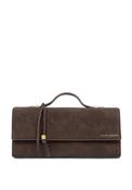 Katie Loxton Alma Suedette Clutch, Chocolate Brown image