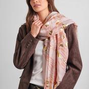 Katie Loxton Animal Print Foil Scarf, Pink image