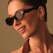 Katie Loxton Bordeaux Slim Oval Sunglasses, Black image