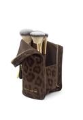 Katie Loxton Leopard Print Travel Makeup Brush Set &amp; Case, Brown image