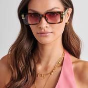 Katie Loxton Malibu Rectangle Sunglasses, Dark Tortoise Shell image