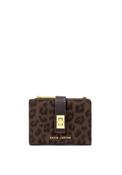 Katie Loxton Orin Leopard Print Suedette Twist Lock Wallet, Brown image