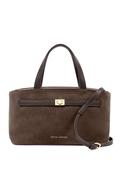 Katie Loxton Orin Top Handle Suedette Crossbody Bag, Chocolate Brown image