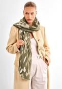 Katie Loxton Animal Printed Foil Scarf, Olive Green image