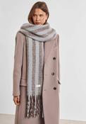Katie Loxton Recycled Tassel Stripped Scarf, Blue image