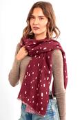 Katie Loxton Scattered Dot Print Studded Scarf, Burgundy image