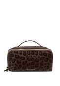 Katie Loxton Soho Leopard Print Medium Makeup &amp; Wash Bag, Brown image