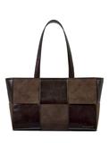 Katie Loxton Taya Hand Woven Suedette Tote Bag, Chocolate Brown image