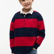 Tommy Hilfiger Boy Stripe Long Sleeve Polo, Red image