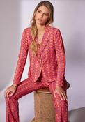 Kate Cooper Lapel Collar Ogee Print Blazer Jacket, Chili image