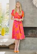 Kate Cooper Printed Ruched Midi Dress, Orange