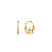 Kurate Claddagh Small Hinged Hoop Earrings, Gold image
