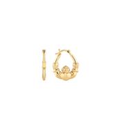 Kurate Claddagh Medium Hinged Hoop Earrings, Gold image