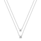 Kurate CZ Layer Necklace, Silver