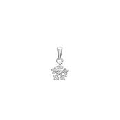 Kurate CZ Snowflake Pendant Necklace, Silver