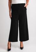 Kate Cooper Pinstripe Wide Leg Culottes, Black image