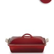 Le Creuset 33cm Rectangular Dish with Lid, Cerise Red