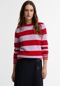 Barbour Woodhouse Striped Cashmere Blend Jumper, Red &amp; Lilac image