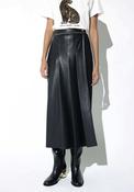 Lola Casademunt Pleated Faux Leather Skirt, Black image