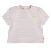 Levi’s Baby Girl Striped Short Sleeve Tee, Pink