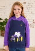 Little Lighthouse Girl Jill Tractor Hoodie, Purple image