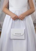 Little People Diamante Communion Bag, White