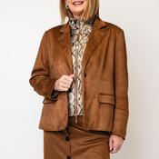 Lola Casademunt Faux Suede Snake Print Blazer, Tan image