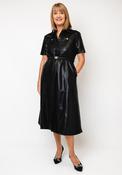 Lola Casademunt Faux Leather Shirt Dress, Black image