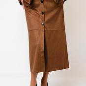 Lola Casademunt Faux Suede Midi Skirt, Tan