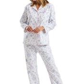 Marlon Floral Brushed Cotton Pyjama Set, Purple