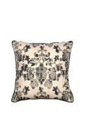 Malini Malmesbury Large Ikat Linen Cushions 50x50cm, Black &amp; White image