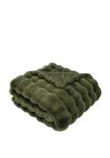 Malini Raffles Faux Fur Throw, Olive Green image