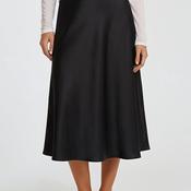 Malissa J One Size Satin Aline Midi Skirt, Black image