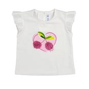 Mayoral Baby Girl Cap Sleeve Cherry Top, White