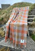 McNutt Of Donegal ForeverWool Pumpkin Plaid Throw, Orange image