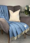 McNutt Of Donegal Merino Lambswool Cornflower Herringbone Throw, Blue image
