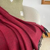 McNutt Of Donegal Rose and Raven Herringbone Throw, Rose and Raven