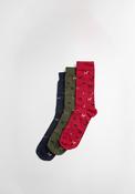 Barbour Dog Print Socks Gift Set, Red Multi image