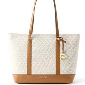 MICHAEL Michael Andie Medium Monogram Tote Bag, White Multi image