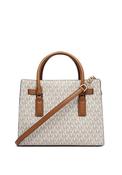 MICHAEL Michael Kors Hamilton Moderne Logo Small Satchel Bag, Off White image