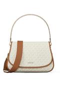 MICHAEL Michael Kors Holmes Medium Logo Satchel Bag, Off White Multi image