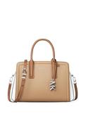 MICHAEL Michael Kors Laila Small Leather Satchel, Beige Multi image