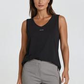 Micha Small Logo Rhinestone Detail Tank Top, Black