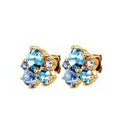 Dyrberg/Kern Minnie Earrings, Gold &amp; Aqua Blue image