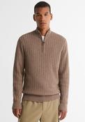 Barbour Men's Herringbone Knit Half Zip Sweater, Stone image