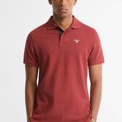 Barbour Mens Tartan Contrast Pique Polo Shirt, Rust Orange image
